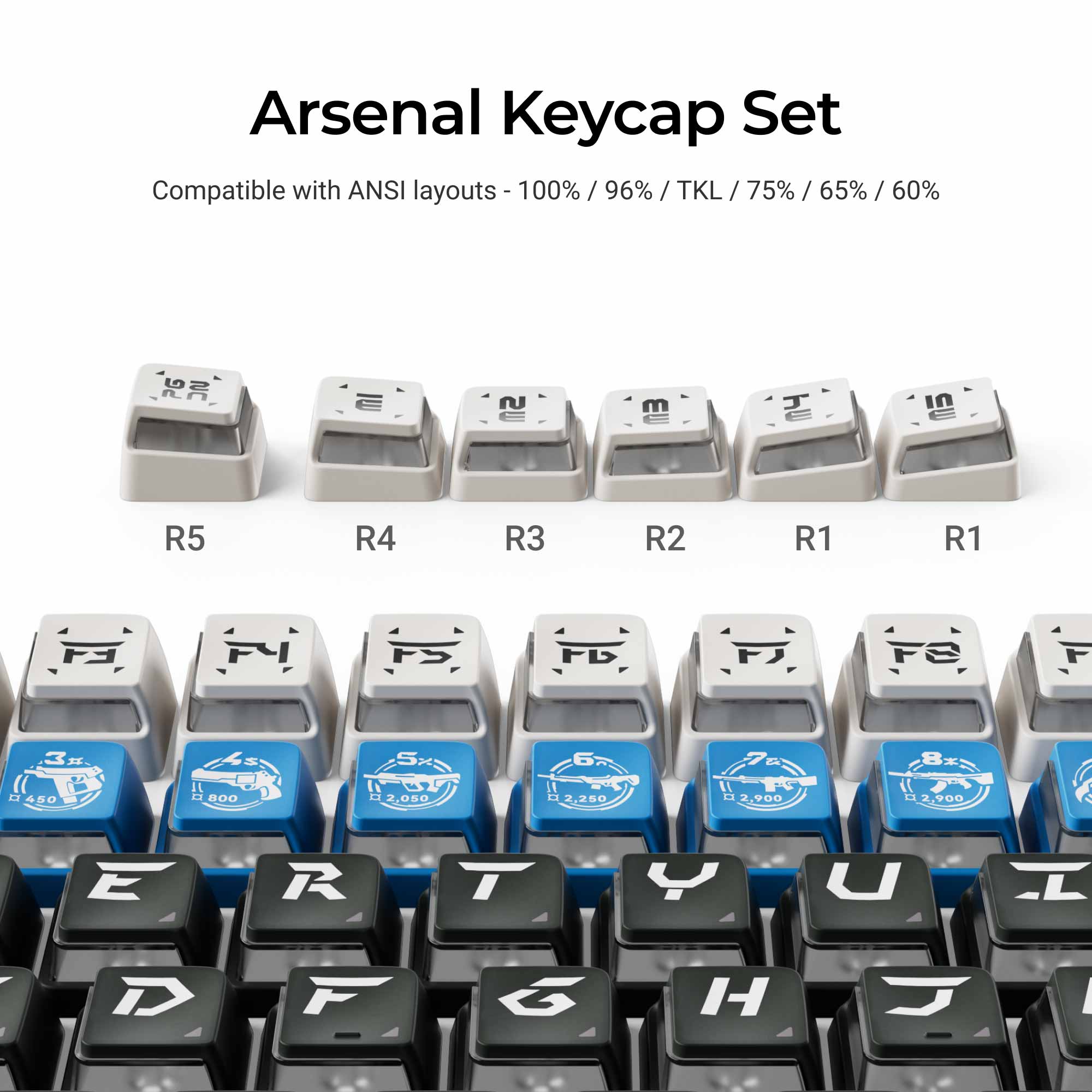 Arsenal - Nuclear Power Shine-through Dye-Sub PBT Full Keycap Set - Image 3