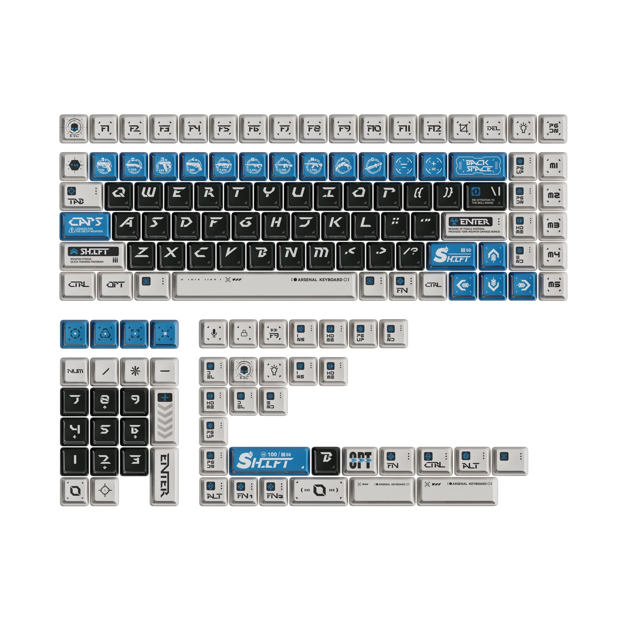 Arsenal - Nuclear Power Shine-through Dye-Sub PBT Full Keycap Set - Image 5