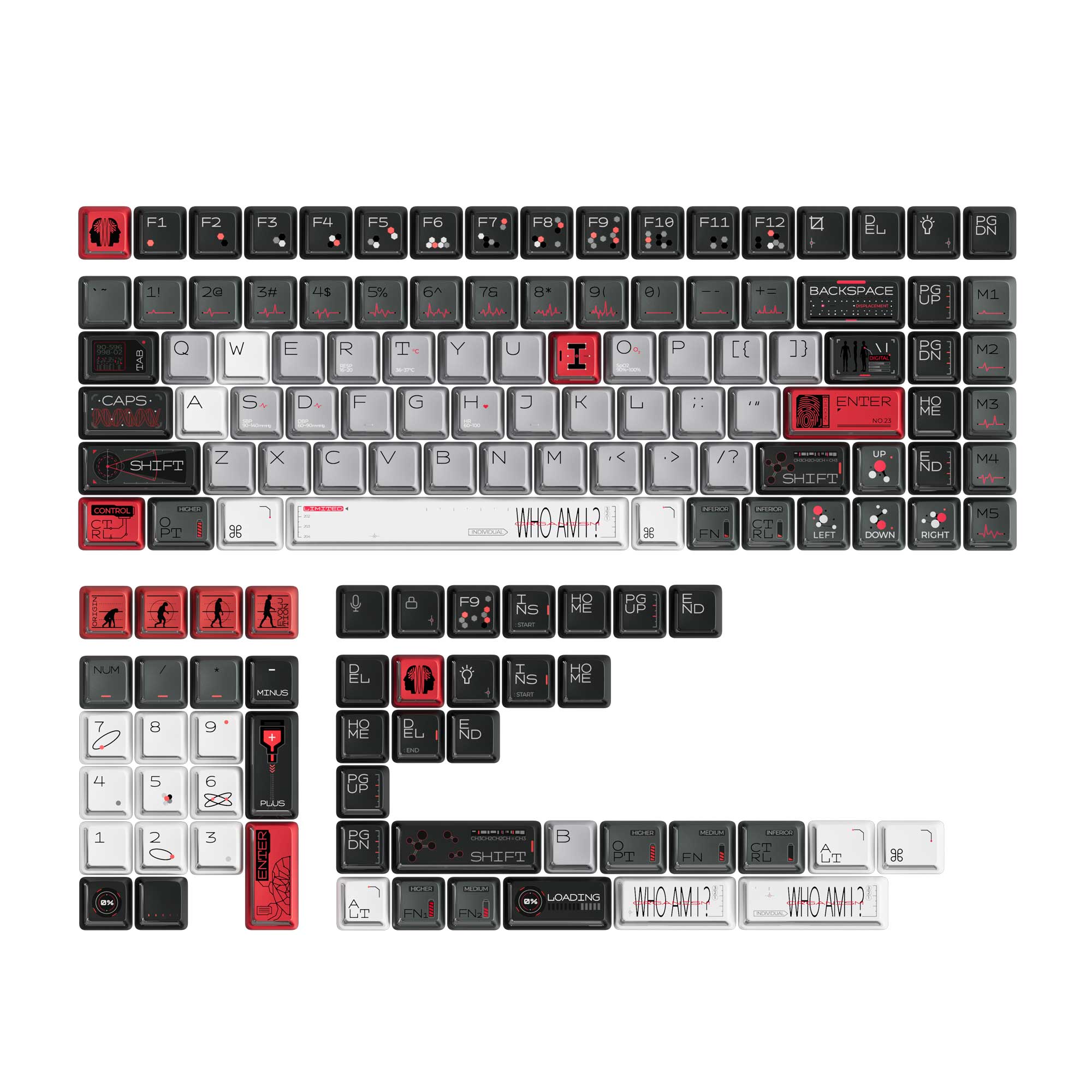 Bio-Individual - Nuclear Power Shine-through Dye-Sub PBT Full Keycap Set - Image 5
